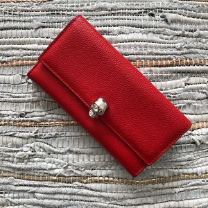 Alexander Mcqueen Red Continental Leather Wallet